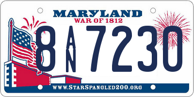 MD license plate 8AN7230