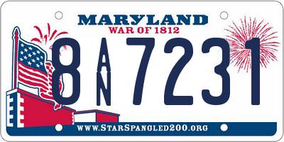 MD license plate 8AN7231
