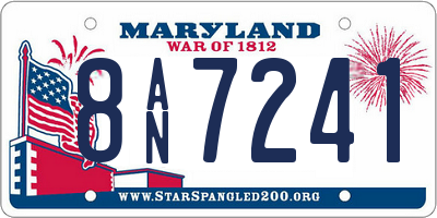 MD license plate 8AN7241
