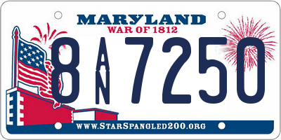 MD license plate 8AN7250
