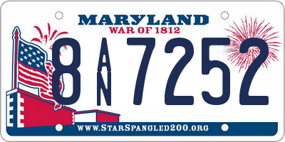 MD license plate 8AN7252
