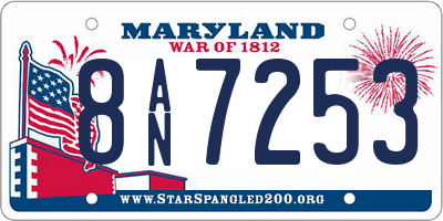 MD license plate 8AN7253