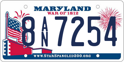 MD license plate 8AN7254