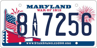 MD license plate 8AN7256