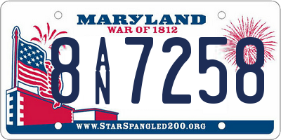MD license plate 8AN7258
