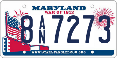 MD license plate 8AN7273