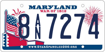 MD license plate 8AN7274