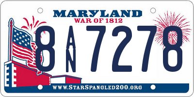MD license plate 8AN7278