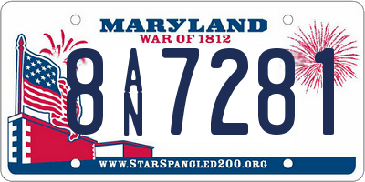 MD license plate 8AN7281