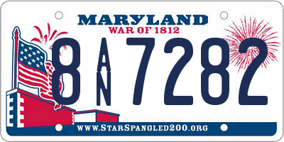 MD license plate 8AN7282