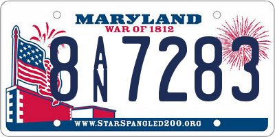 MD license plate 8AN7283