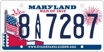 MD license plate 8AN7287