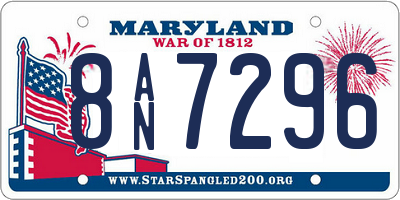 MD license plate 8AN7296