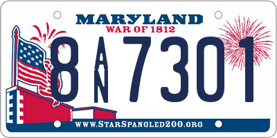 MD license plate 8AN7301