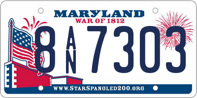 MD license plate 8AN7303