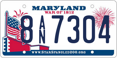 MD license plate 8AN7304