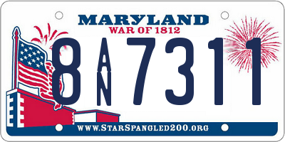 MD license plate 8AN7311