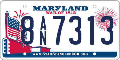 MD license plate 8AN7313