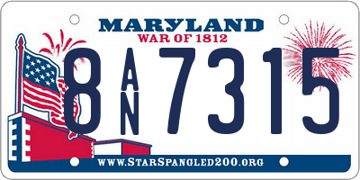 MD license plate 8AN7315