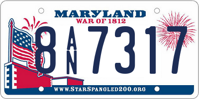 MD license plate 8AN7317
