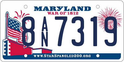 MD license plate 8AN7319
