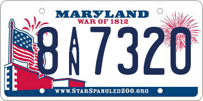 MD license plate 8AN7320
