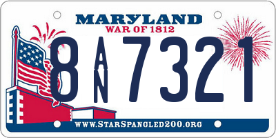 MD license plate 8AN7321