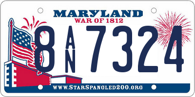 MD license plate 8AN7324