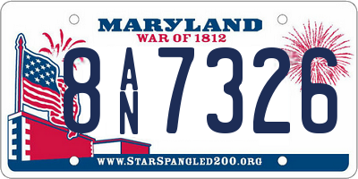 MD license plate 8AN7326