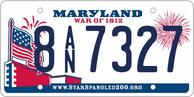 MD license plate 8AN7327
