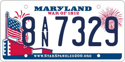MD license plate 8AN7329