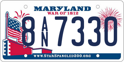 MD license plate 8AN7330