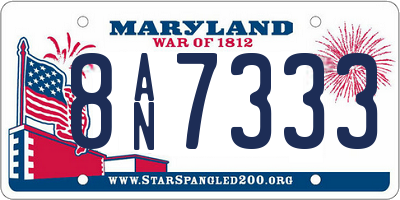 MD license plate 8AN7333