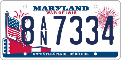 MD license plate 8AN7334