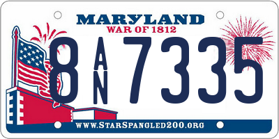MD license plate 8AN7335