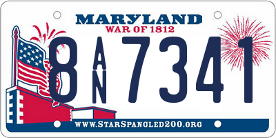 MD license plate 8AN7341