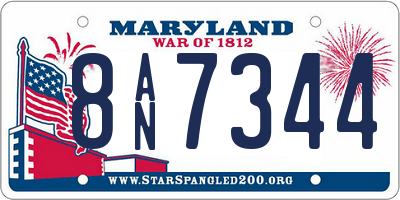 MD license plate 8AN7344