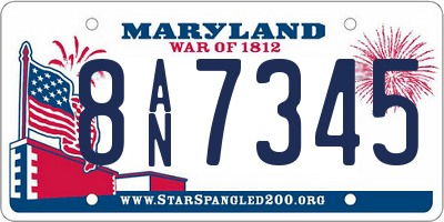 MD license plate 8AN7345