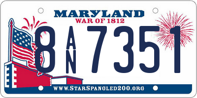 MD license plate 8AN7351