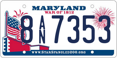 MD license plate 8AN7353