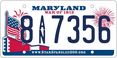 MD license plate 8AN7356