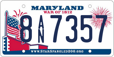 MD license plate 8AN7357