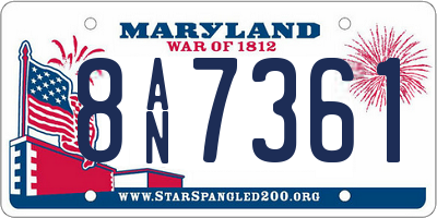 MD license plate 8AN7361