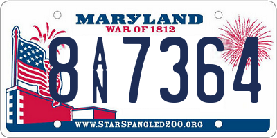 MD license plate 8AN7364
