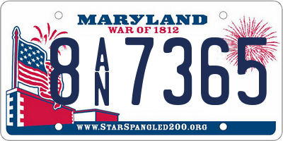 MD license plate 8AN7365