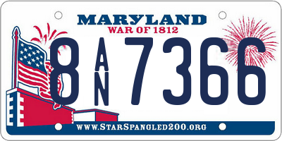 MD license plate 8AN7366