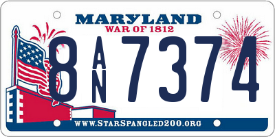 MD license plate 8AN7374