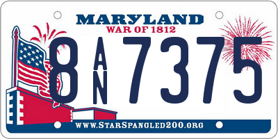MD license plate 8AN7375