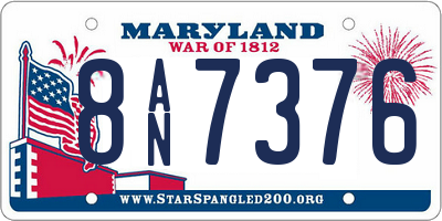 MD license plate 8AN7376