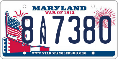 MD license plate 8AN7380